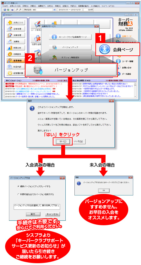 イメージ：キーパークラブへ入会しているか確認方法