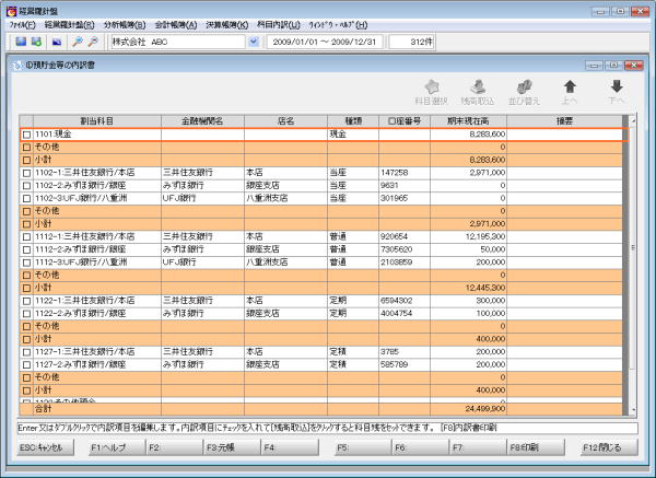 会計帳簿：仕訳帳