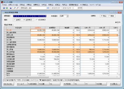 総合比較損益計算書