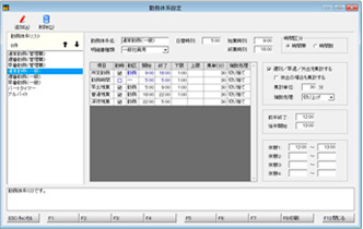 一般職（日給月給者）勤務体系設定